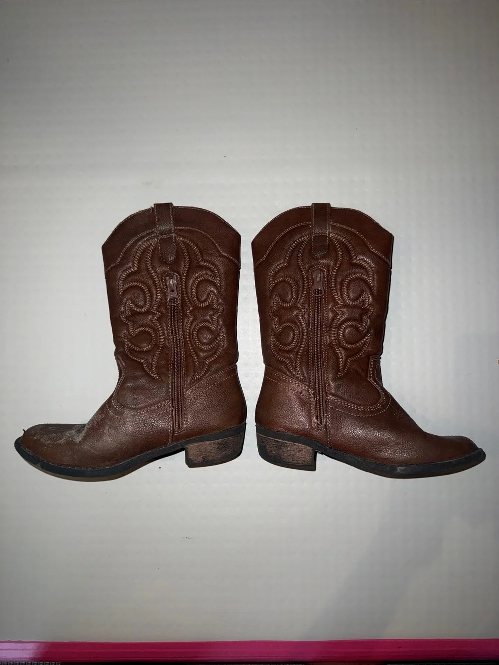 Cat & Jack Brown Embroidered Western Mid-Calf Boots